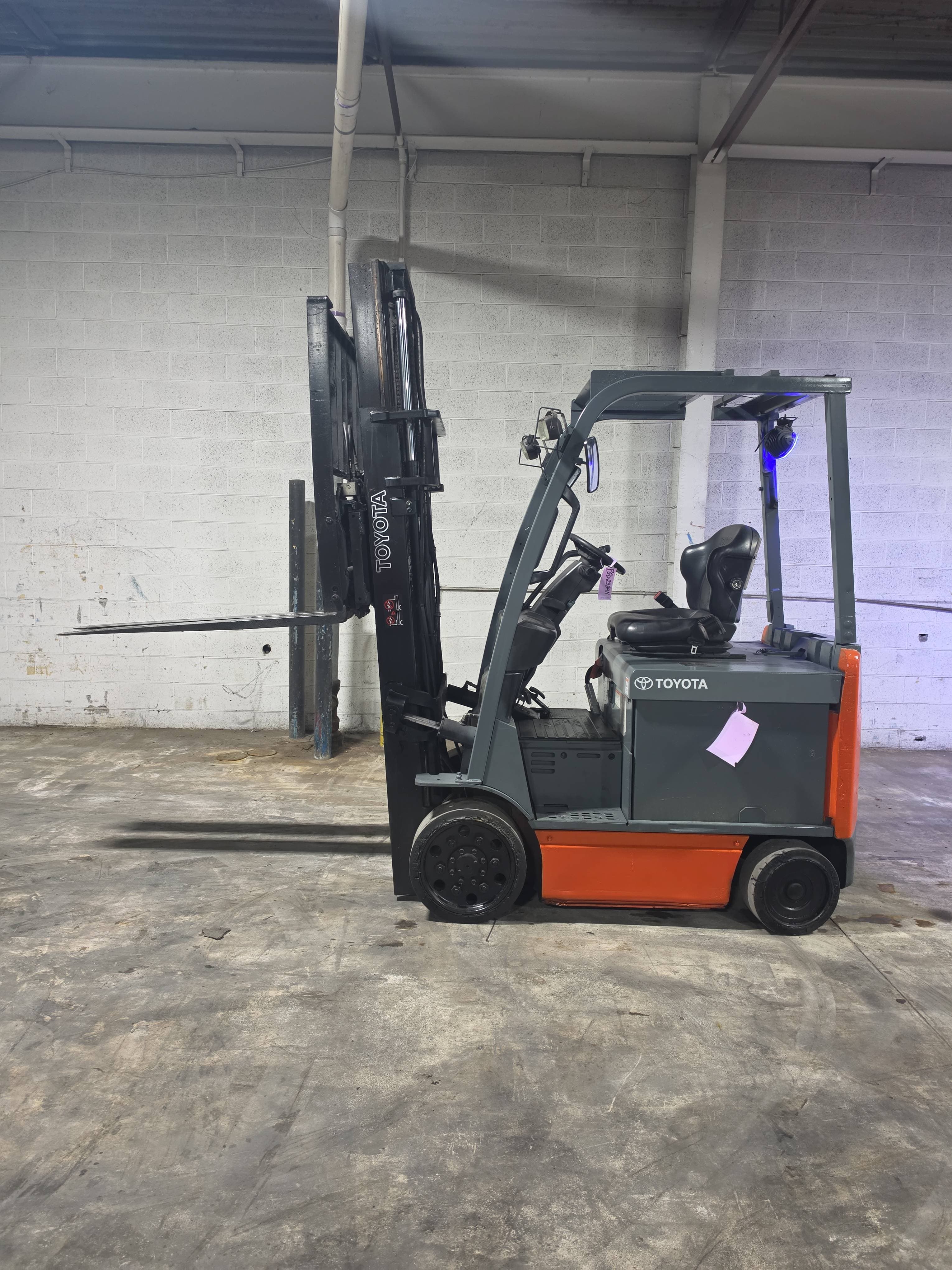 Toyota Model: 8FBCU25 5,000lb Cushion Tire Forklift. Hours: 9,602
