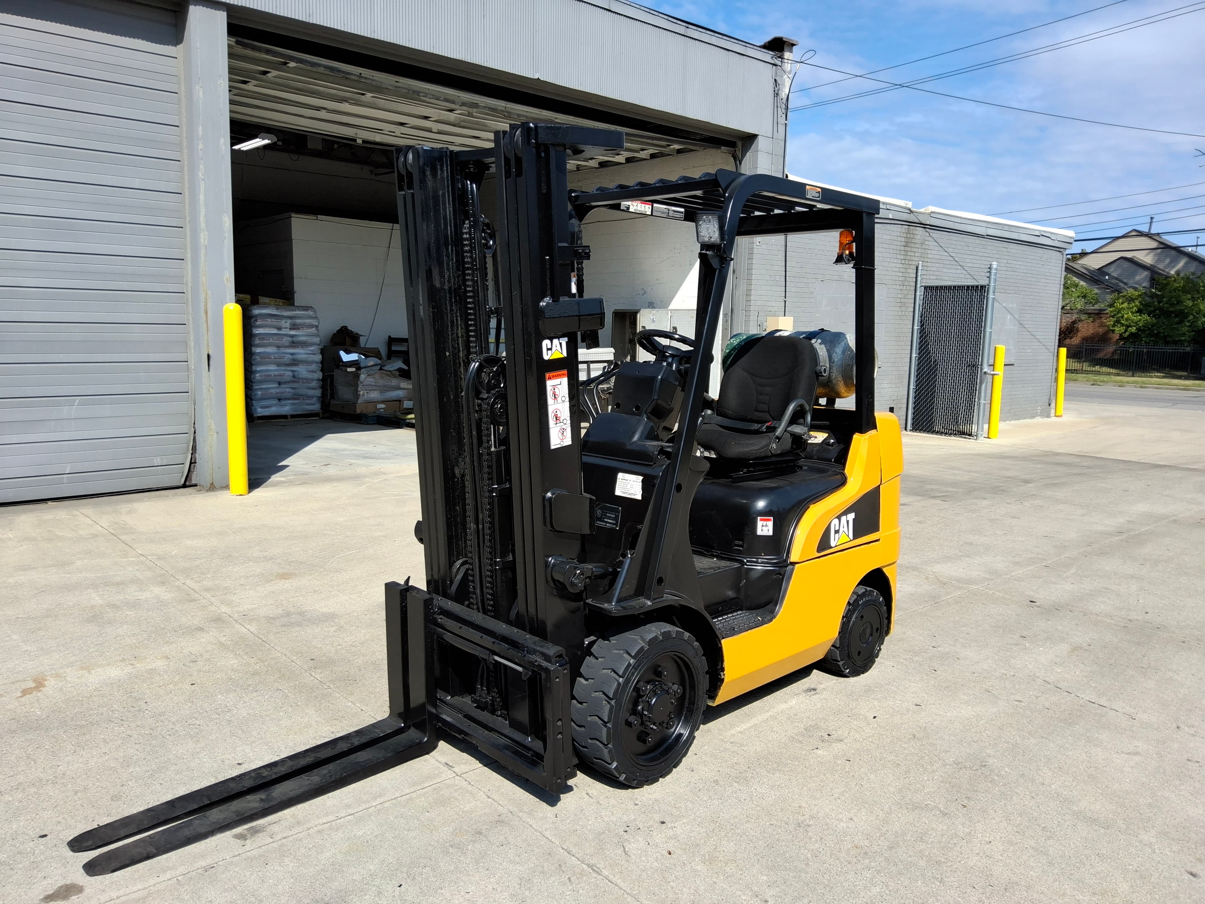 CAT Model: C5000 5,000lb Capacity Cushion Tire LP Powered Forklift.