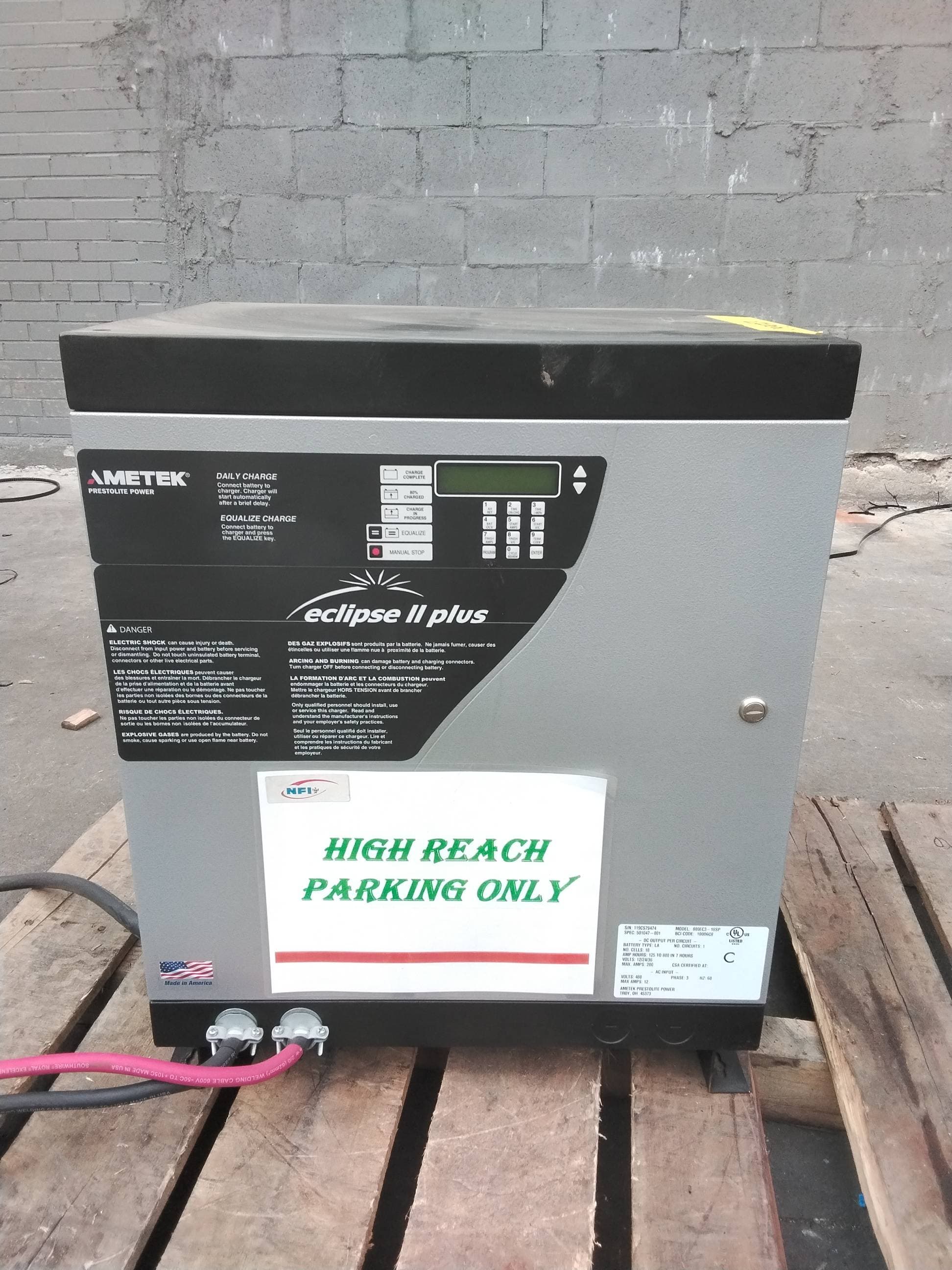 Ametek Prestolite Power 800EC3-18SP 36V Industrial Forklift Battery Charger #170