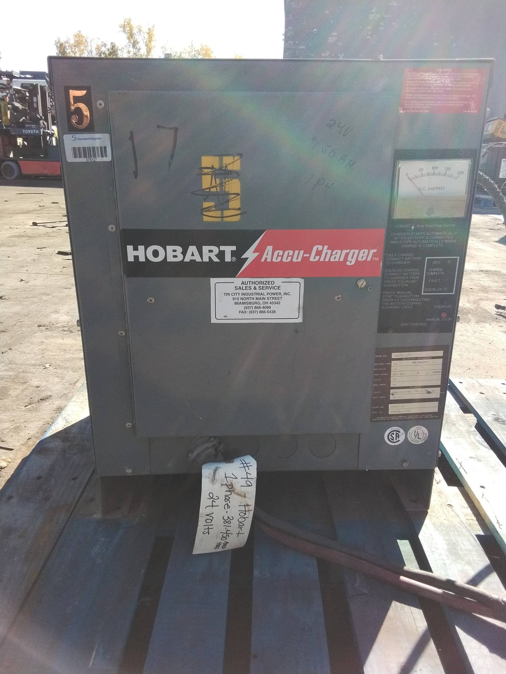 Hobart Accu-Charger 450B1-12 Charger #213 – 24V 94A Battery Charger, 480V, Single Phase