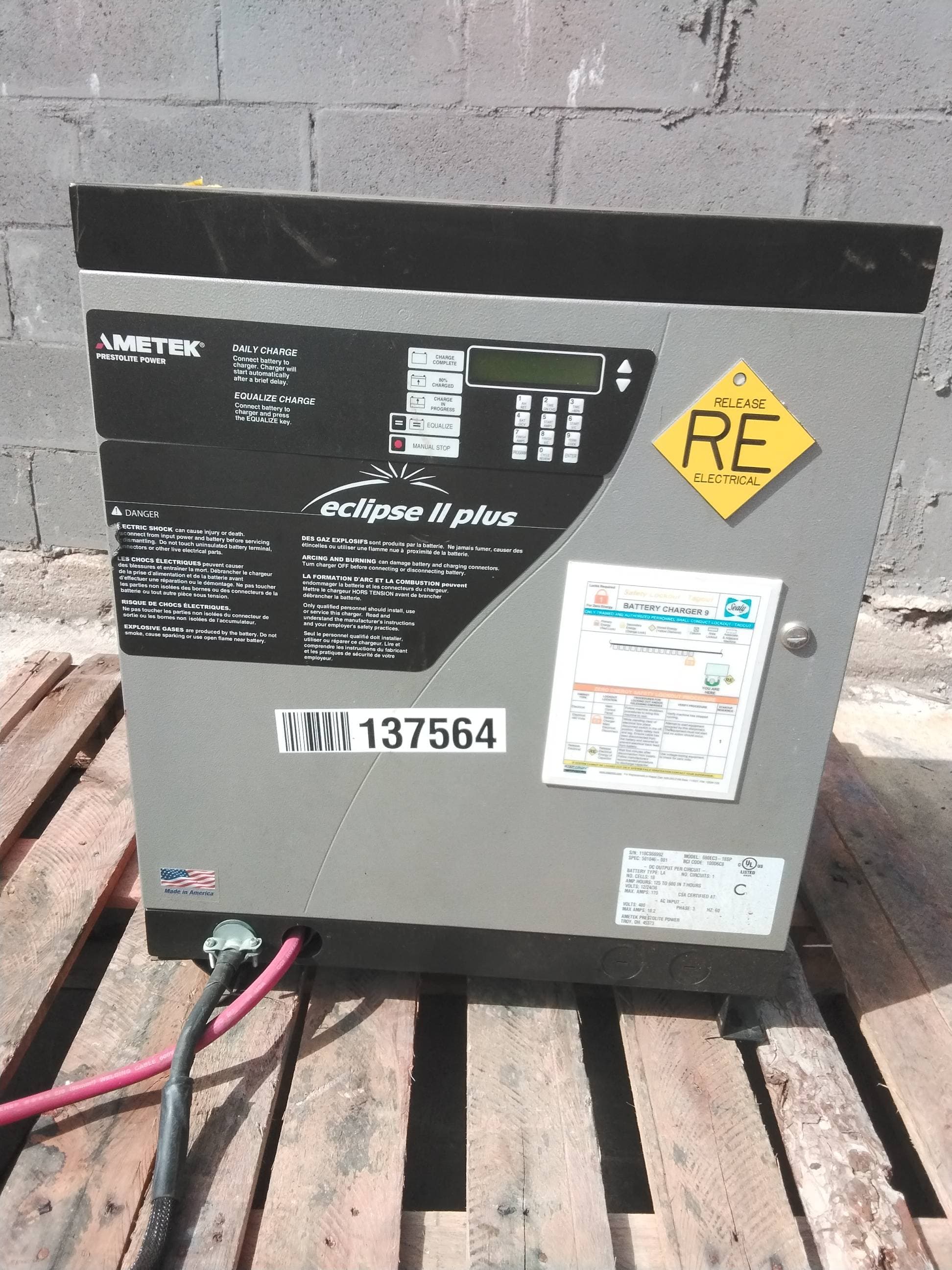 AMETEK Prestolite Power Eclipse II Plus Industrial Forklift Battery Charger