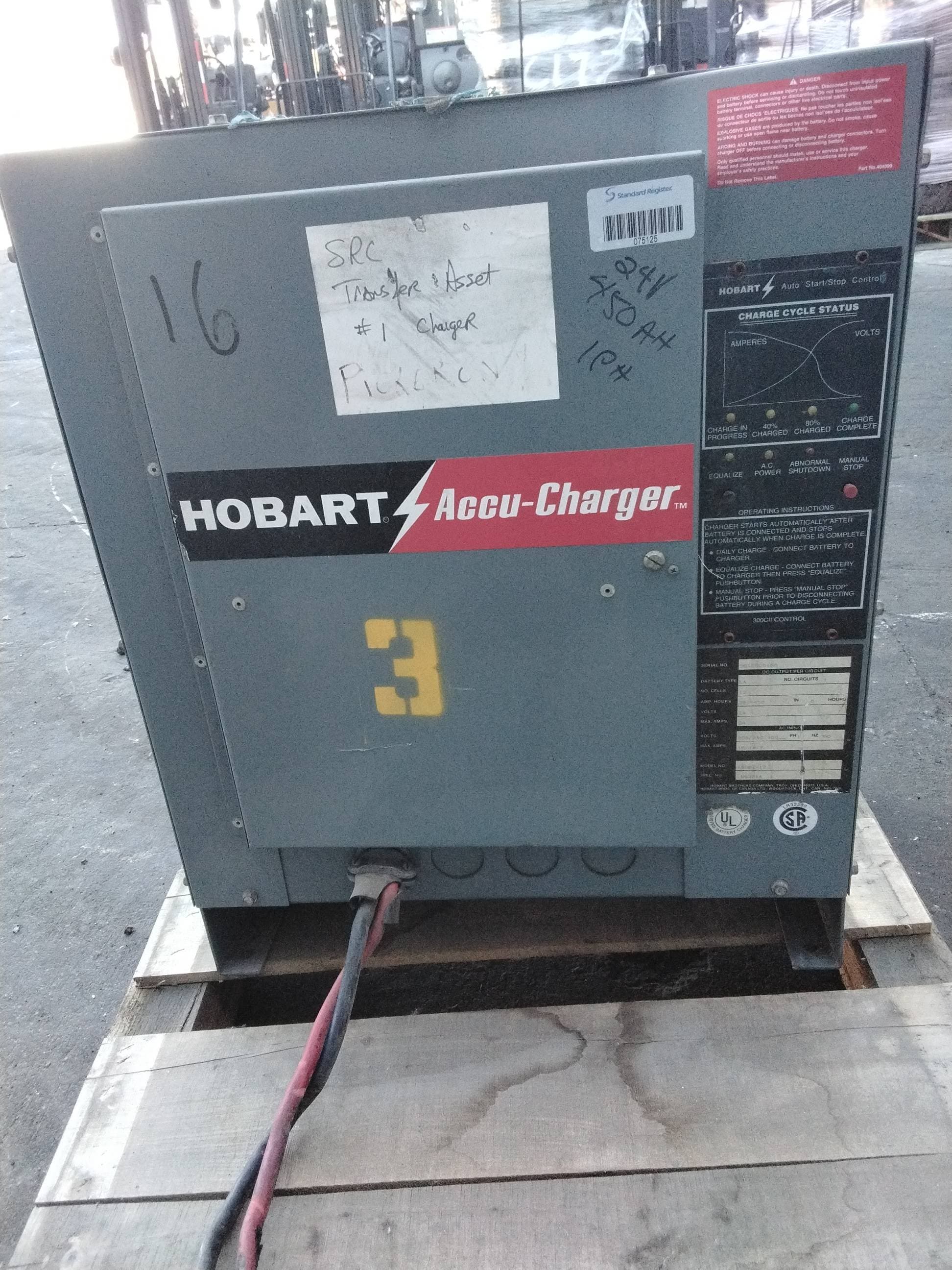 Hobart Accu-Charger 450B1-12 Charger #210 – 24V 94A Battery Charger, 480V, Single Phase